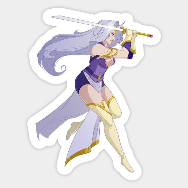 Unicorn Warrior Lady Sticker by capnflynn